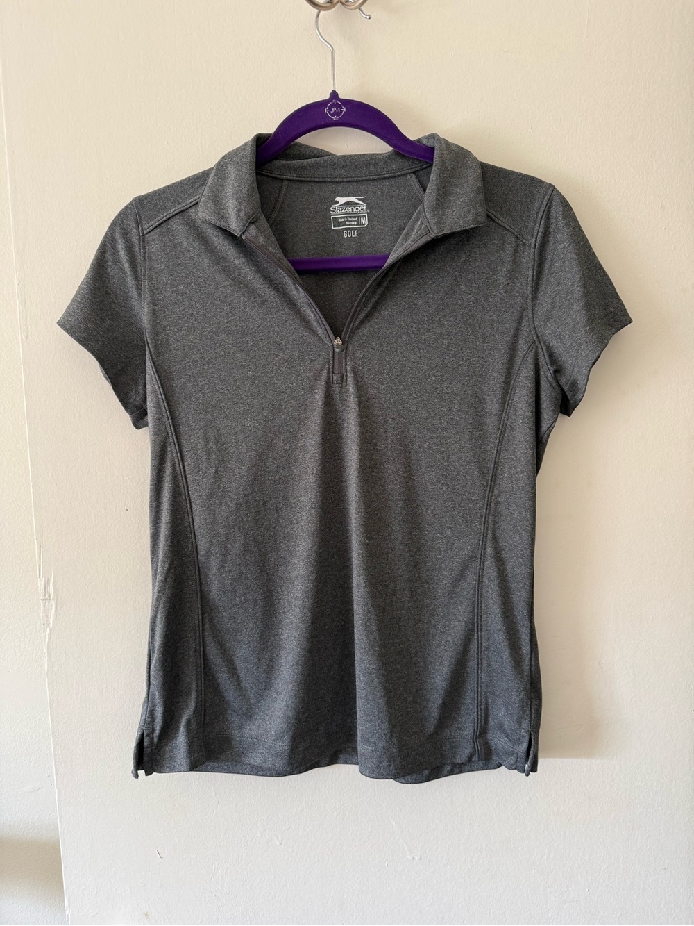 Slazenger Women's Charcoal Half-Zip Golf Polo